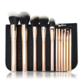 11pc Rose Gold Metal MakeUp Pinsel Kollektioun